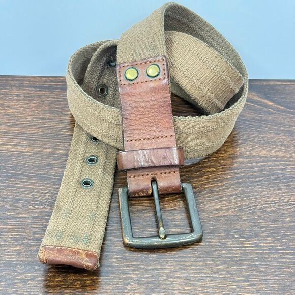Gap Men’s  canvas and leather belt with a metal buckle size 34 - Picture 1 of 6